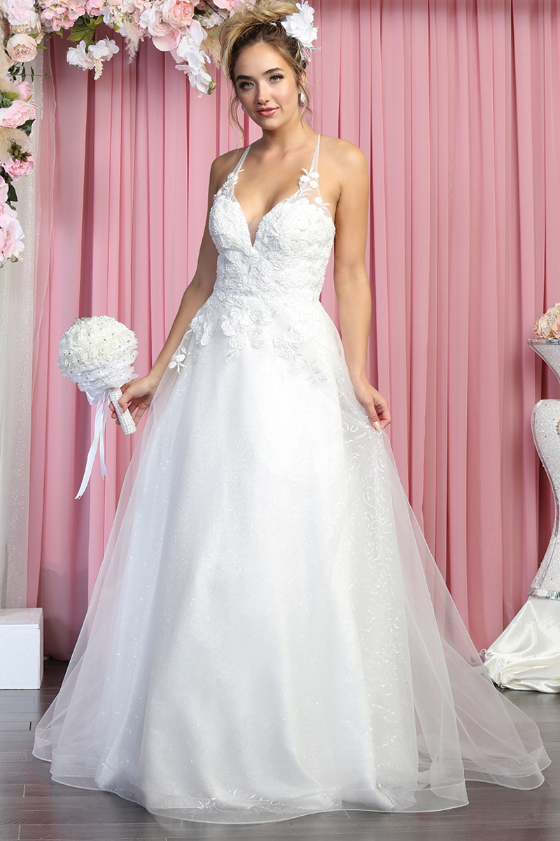 A Line Lace Top Bridal Gown